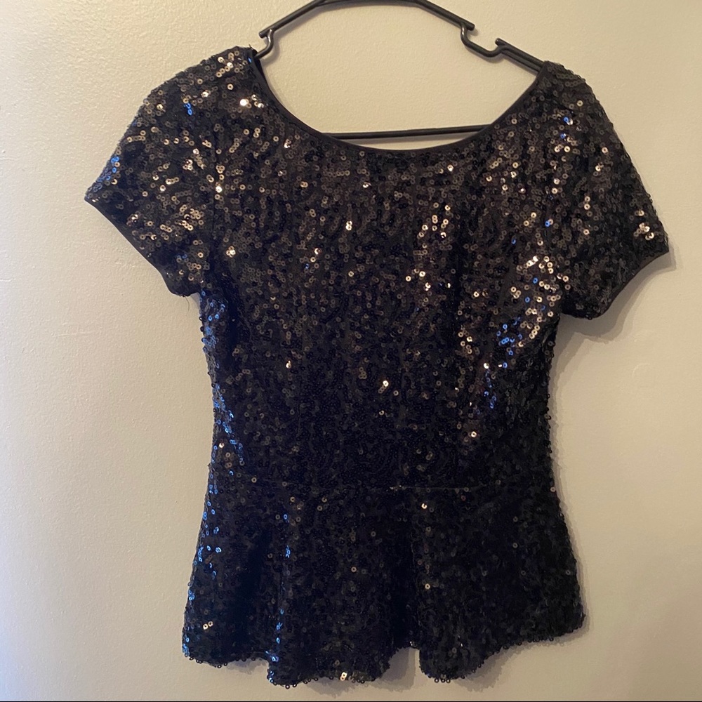 Sparkly black blouse